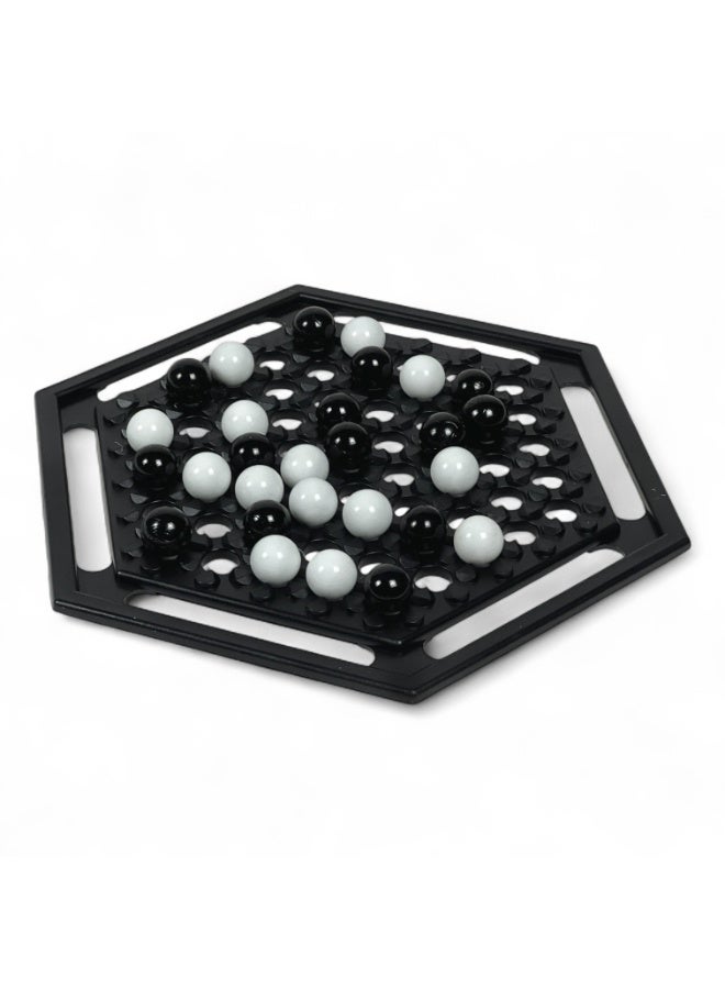 Abalone Highly Strategic Education Board Game Fun-Filled Activity With Black And White Marbles - Image 4
